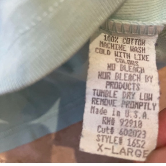 JUICY COUTURE Vintage Girls XL light Turquoise Green t shirt With pocket - Picture 5 of 5